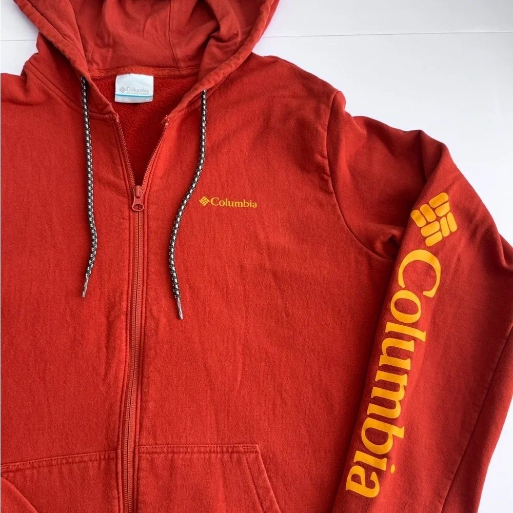Columbia full zip Orange Hoodie sz M